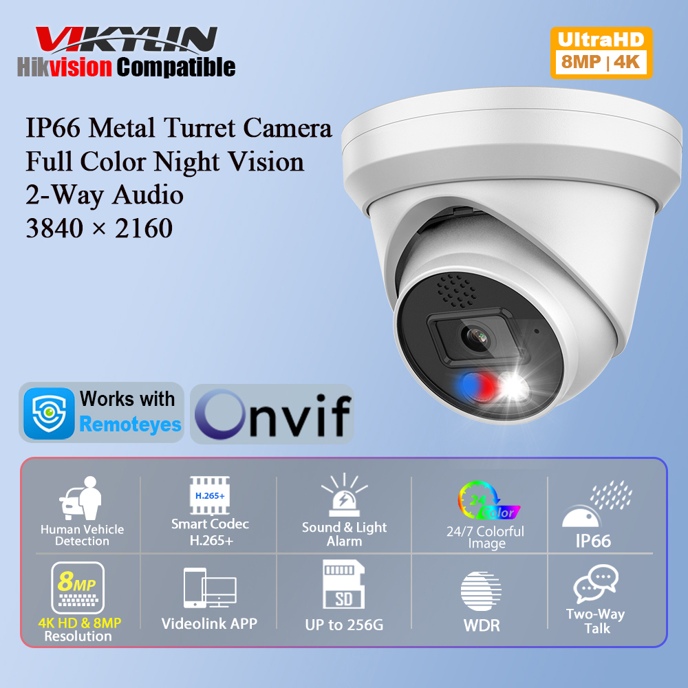 Outdoor Lighting Options - Cámara IP Vikylin 4K 8MP con