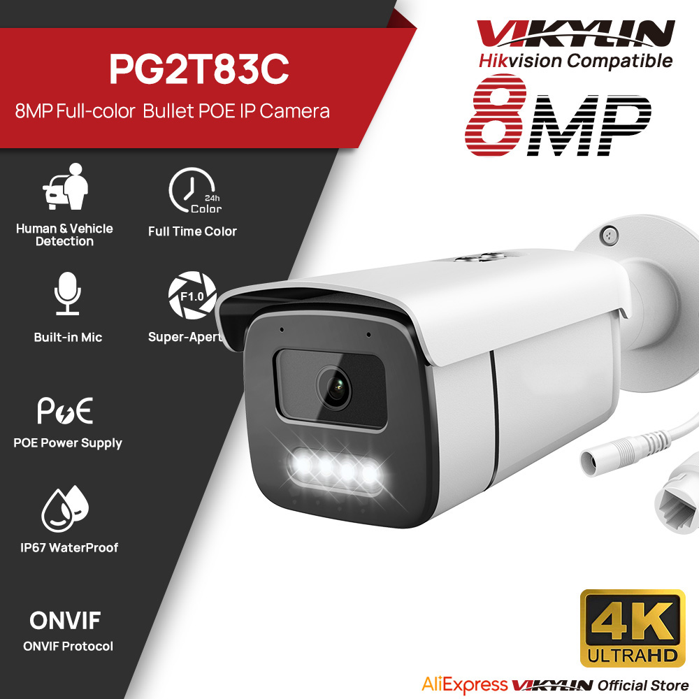 Outdoor Lighting Options - Cámara IP Vikylin de 8MP con