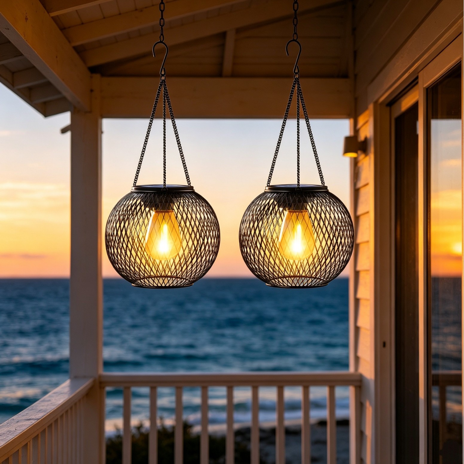 Lámpara LED Solar Colgante par - Hanging Outdoor Lighting reseña y precio