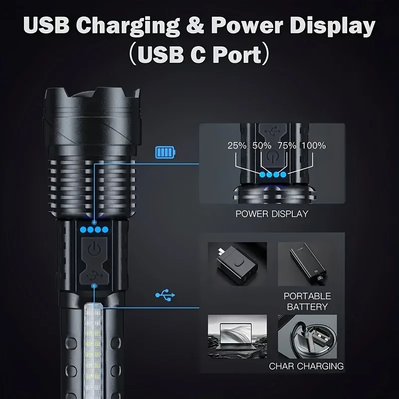 Potente Linterna LED con Indic - Outdoor Lighting Battery Powered reseña y precio